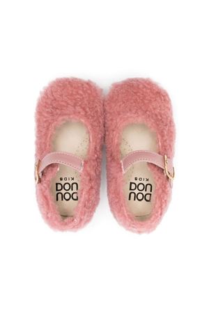 Pink aux-shearling ballerina shoes DOUUOD KIDS | IDEC410.